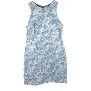 Brocade Jacquard Blue Patterned Women's Dress